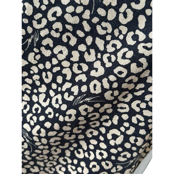 MICHAEL KORS Womens Size Medium Animal Print Linen Blend Short Sleeve Shirt Top - Picture 9 of 11